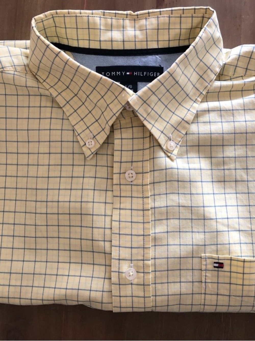 Tommy Hilfiger Yellow Check Button-Down with Navy Grid
